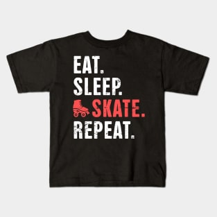 Eat. Sleep. Skate. Repeat. | Roller Skating Kids T-Shirt